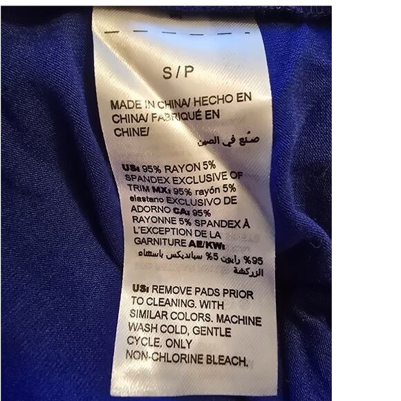 Soma Brilliant Blue Built in Bra Summer Pockets Soft Comfortable Maxi Dress S - Picture 6 of 6